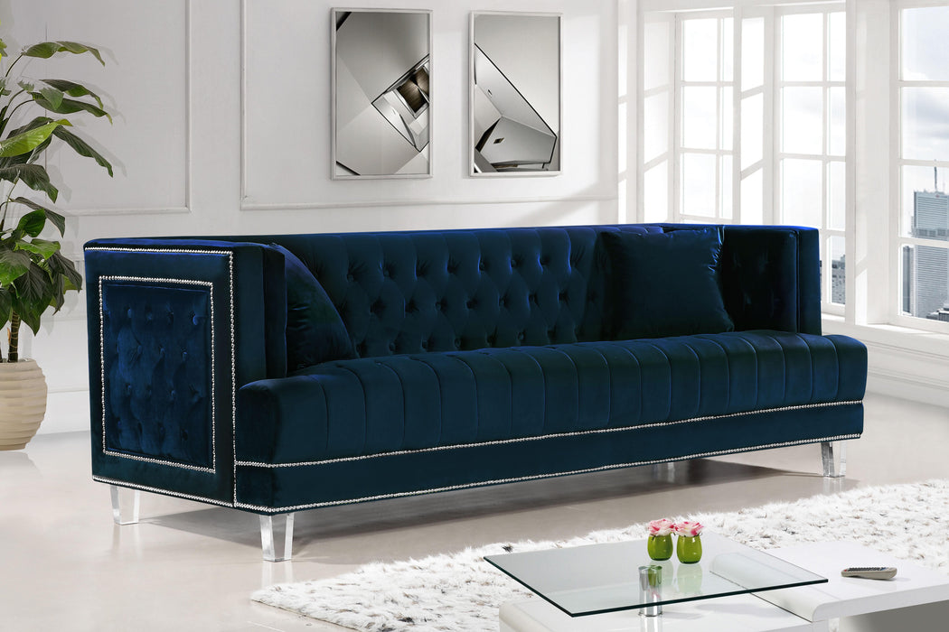 Lucas Navy Velvet Sofa