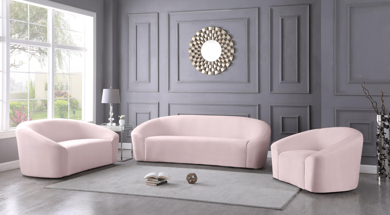 Riley Pink Velvet Loveseat - US Furniture & Mattress (Waterbury,CT)*