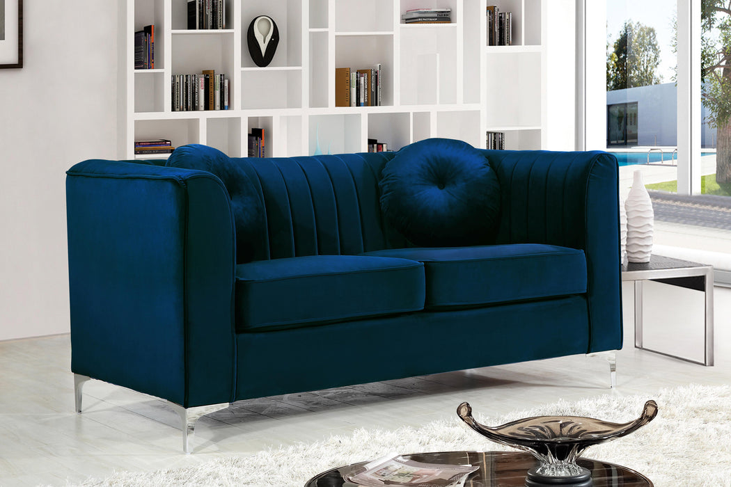 Isabelle Navy Velvet Loveseat