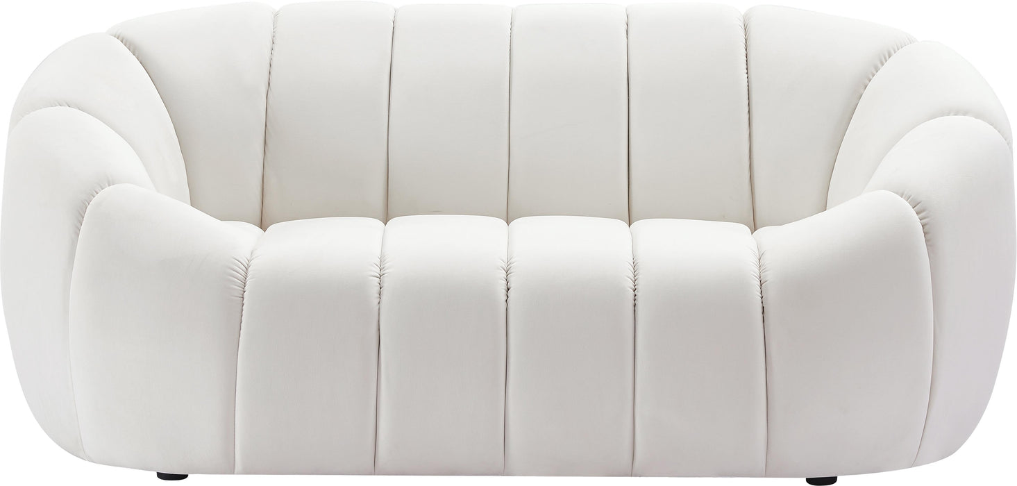 Elijah Cream Velvet Loveseat