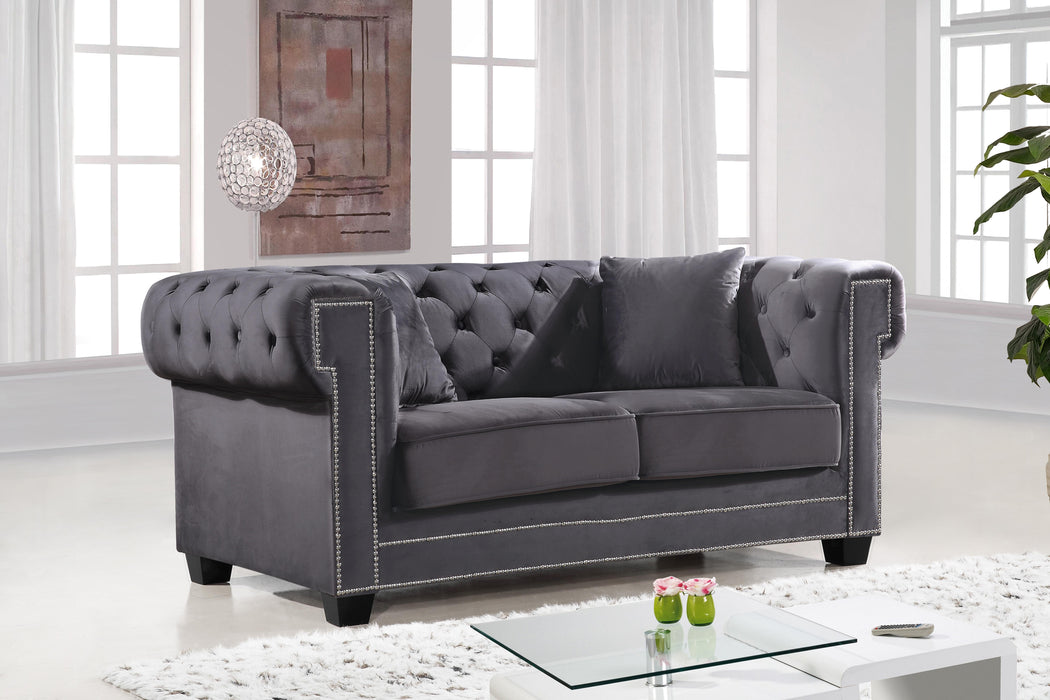 Bowery Grey Velvet Loveseat