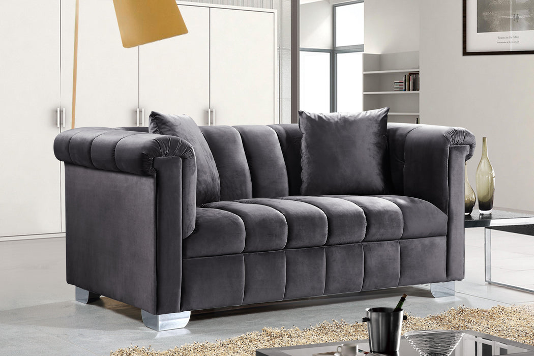 Kayla Grey Velvet Loveseat