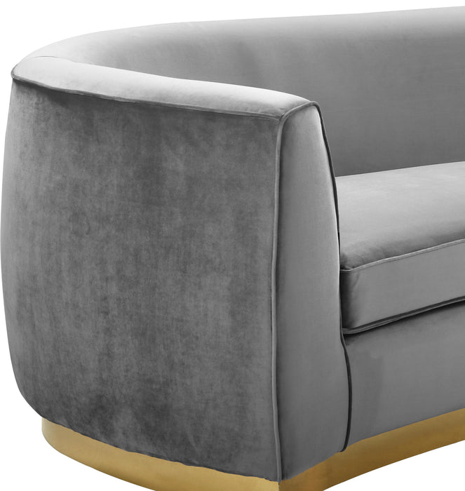 Julian Grey Velvet Loveseat