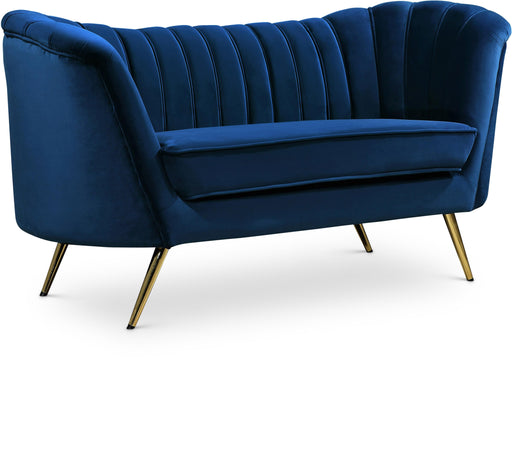 Margo Navy Velvet Loveseat image