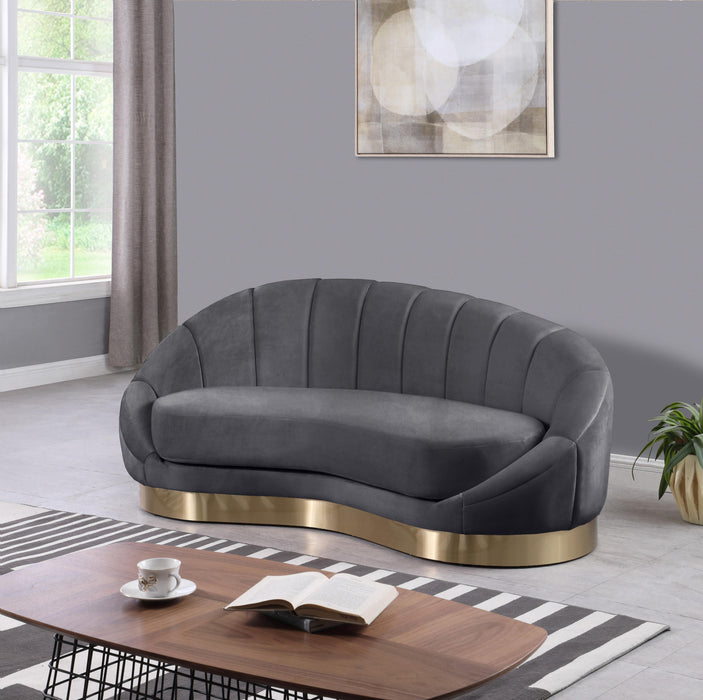 Shelly Grey Velvet Chaise