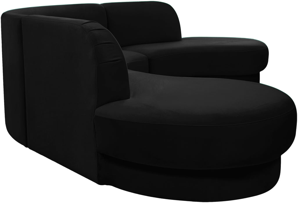 Rosa Black Velvet 3pc. Sectional (3 Boxes)