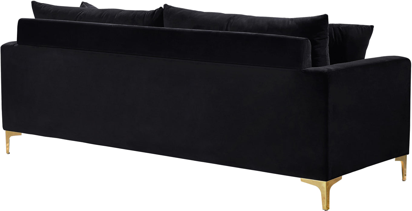 Naomi Black Velvet Sofa