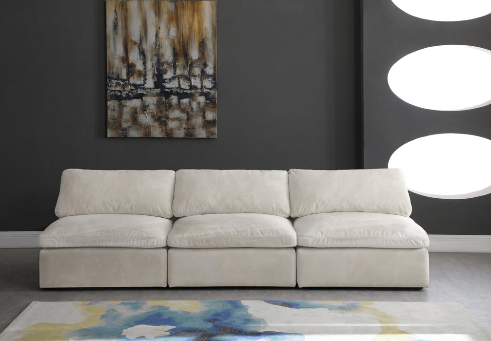 Cozy Cream Velvet Cloud Modular Armless Sofa