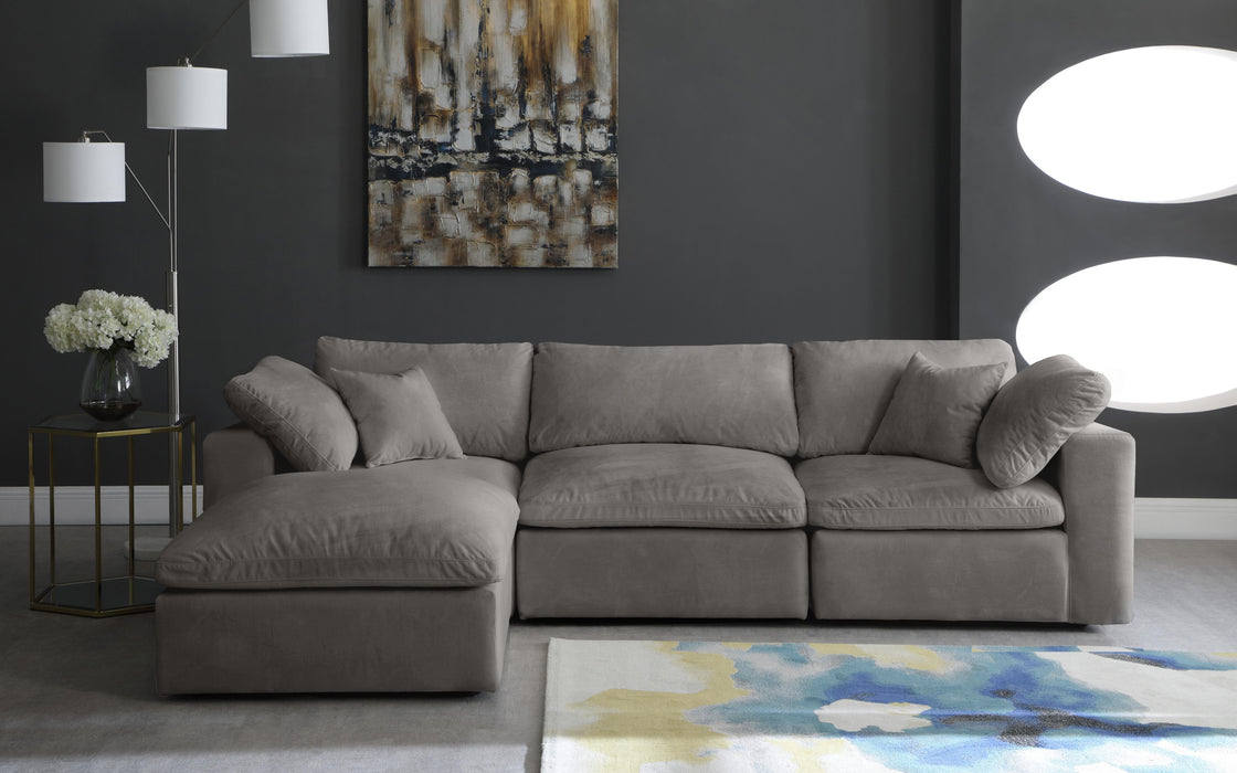 Cozy Grey Velvet Cloud Modular Sectional