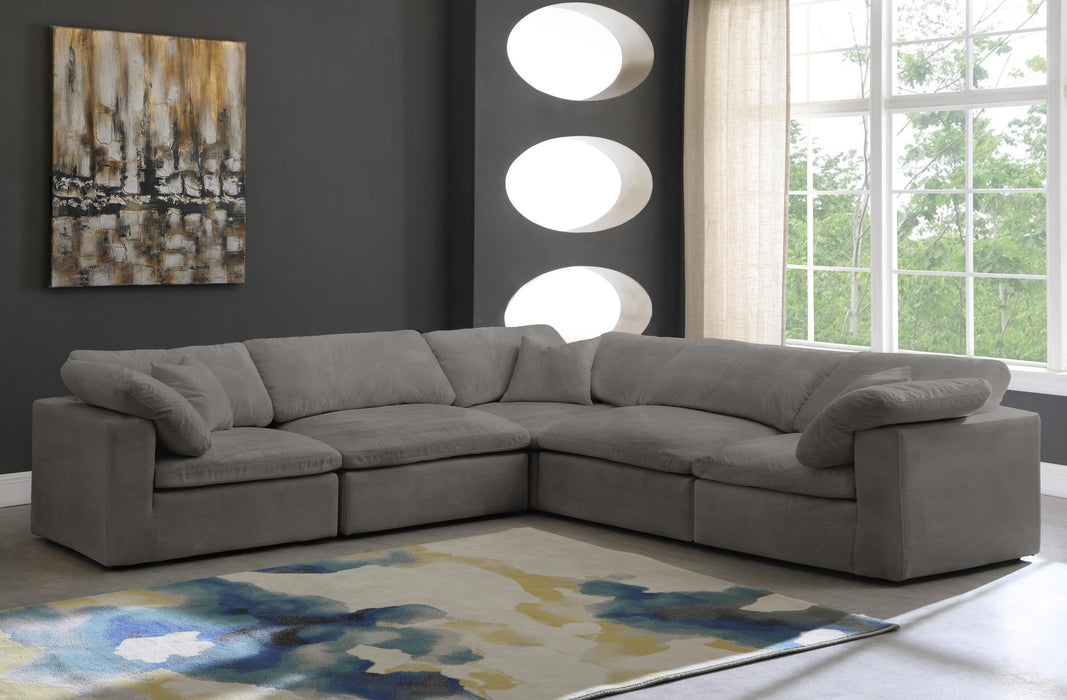 Cozy Grey Velvet Cloud Modular Sectional