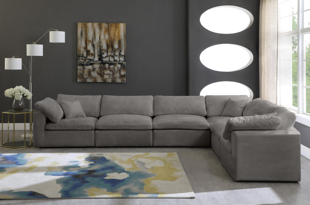 Cozy Grey Velvet Cloud Modular Sectional