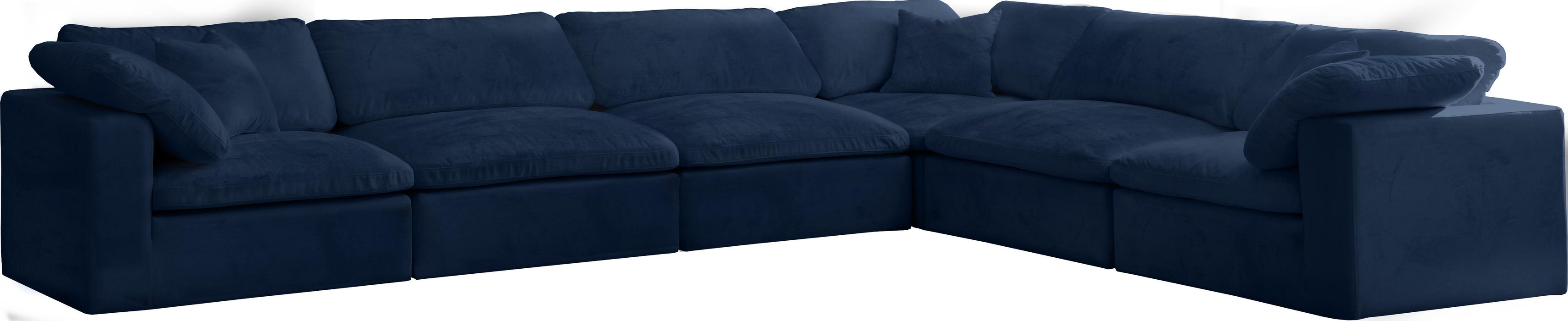 Cozy Navy Velvet Cloud Modular Sectional