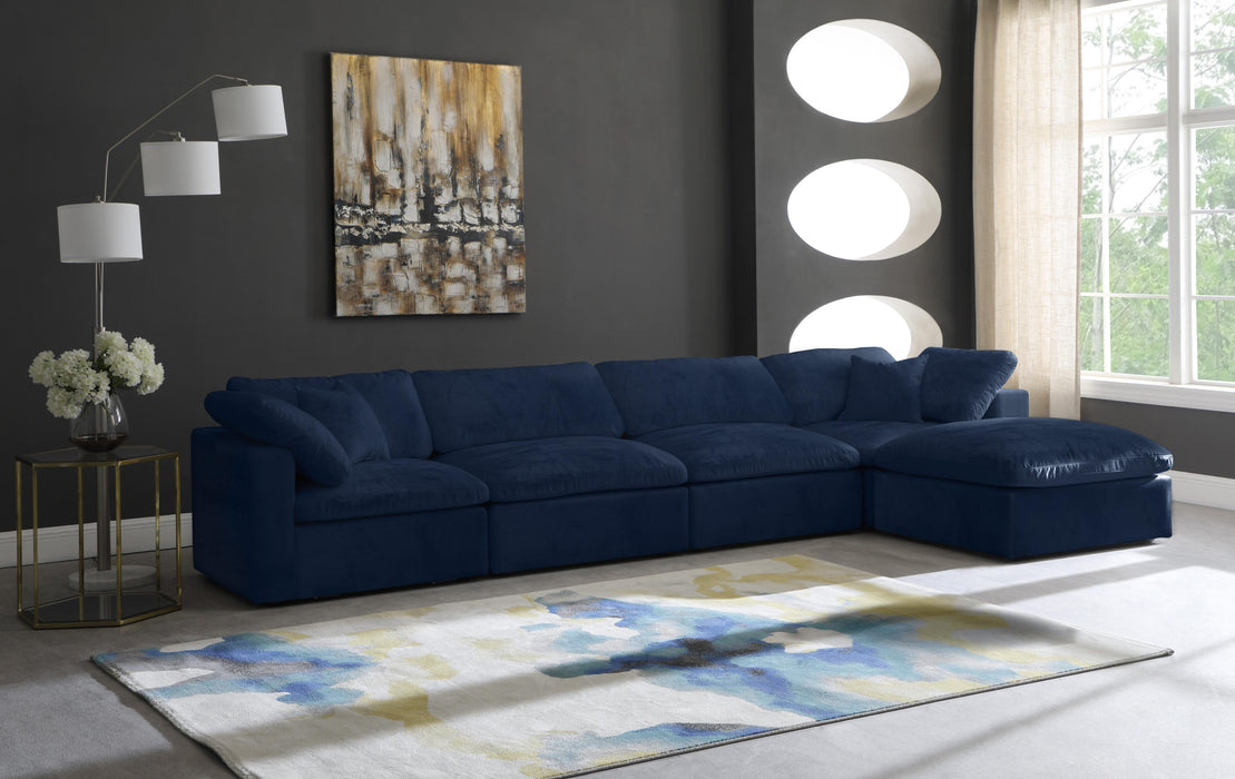 Cozy Navy Velvet Cloud Modular Sectional