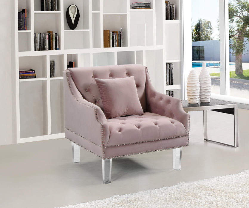 Roxy Pink Velvet Chair