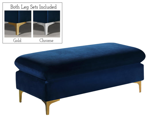 Naomi Navy Velvet Ottoman image