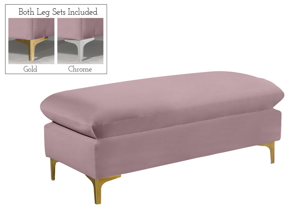 Naomi Pink Velvet Ottoman image