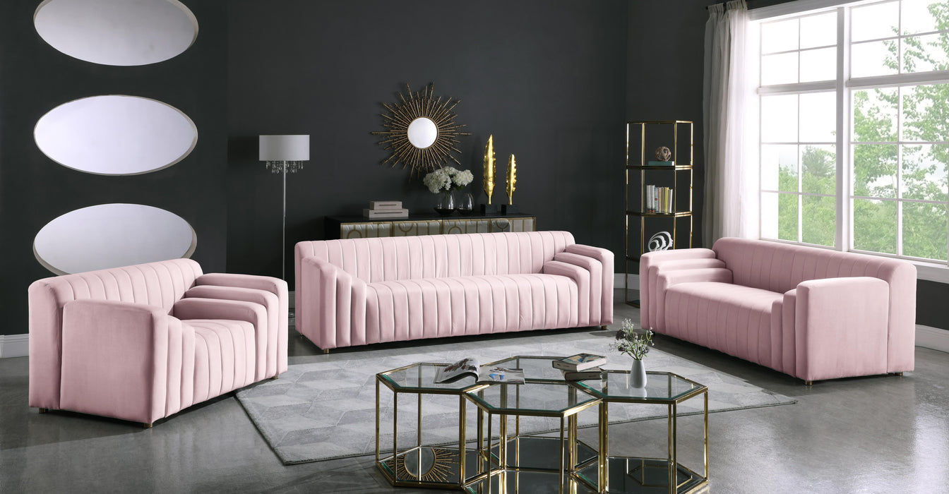 Naya Pink Velvet Loveseat - US Furniture & Mattress (Waterbury,CT)*