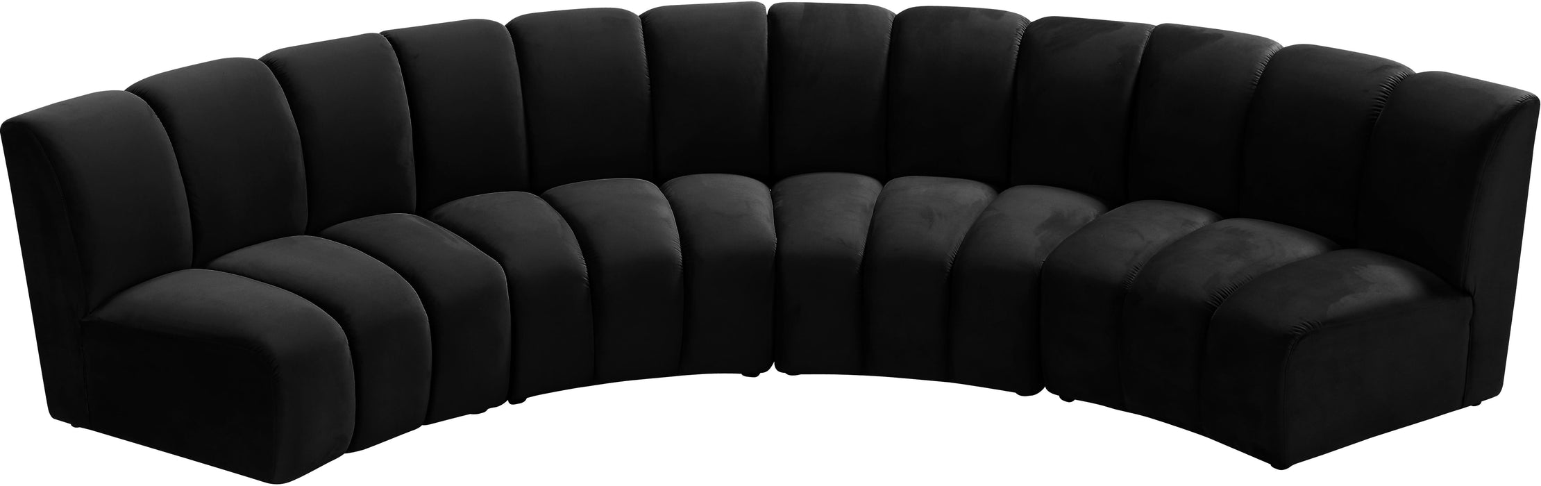 Infinity Black Velvet 4pc. Modular Sectional