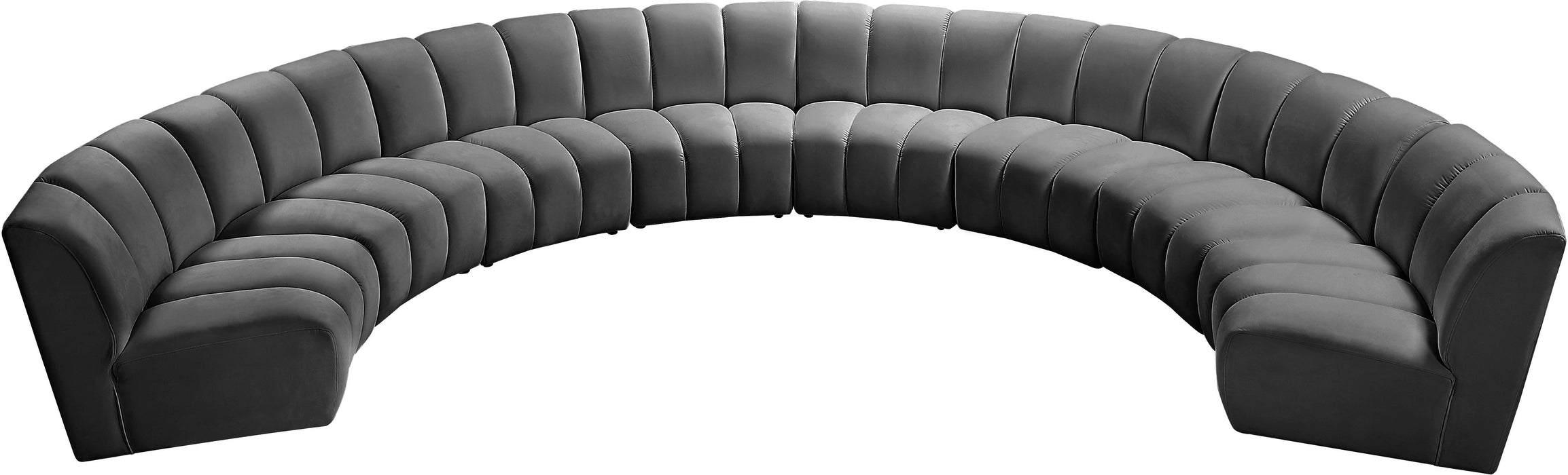 Infinity Grey Velvet 8pc. Modular Sectional