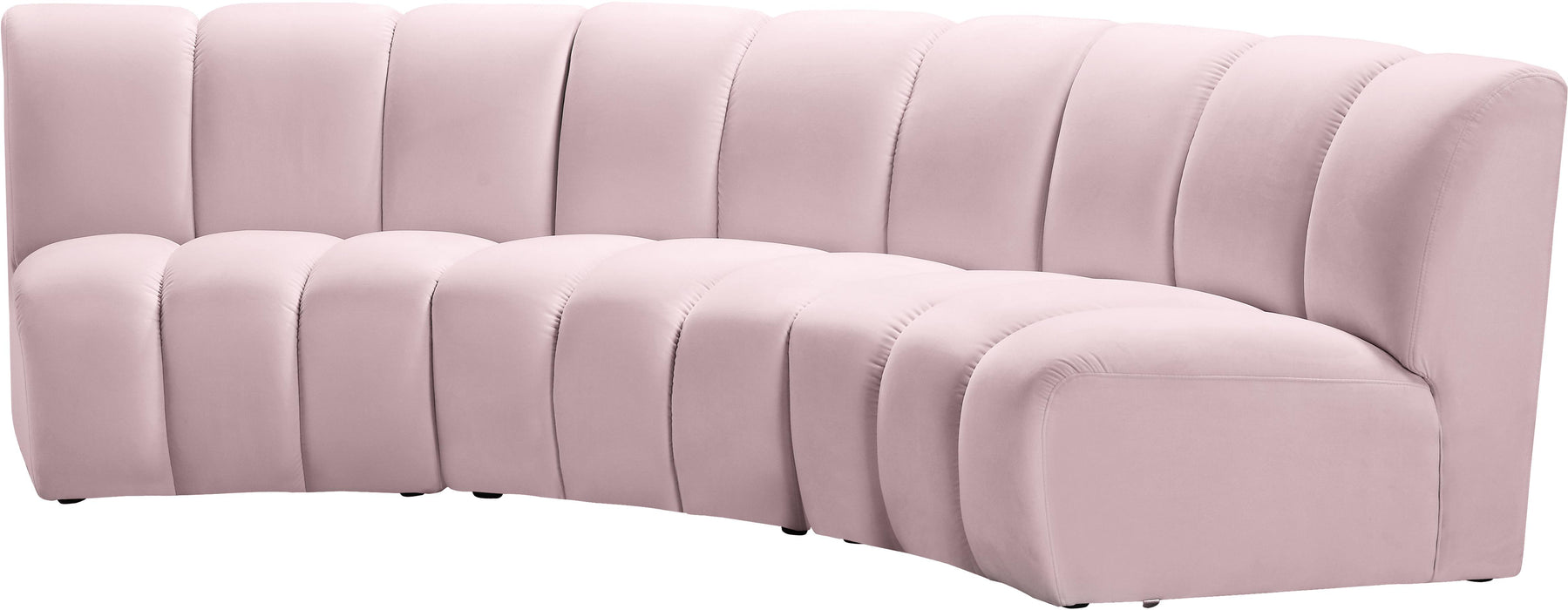 Infinity Pink Velvet 3pc. Modular Sectional