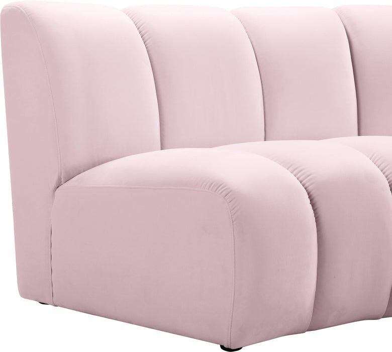 Infinity Pink Velvet 3pc. Modular Sectional