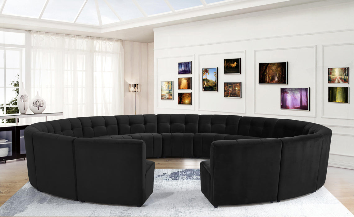 Limitless Black Velvet 15pc. Modular Sectional