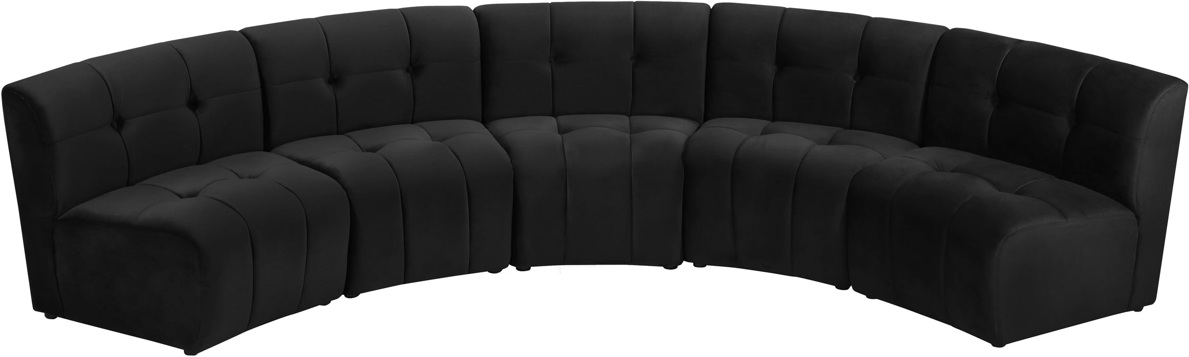 Limitless Black Velvet 5pc. Modular Sectional