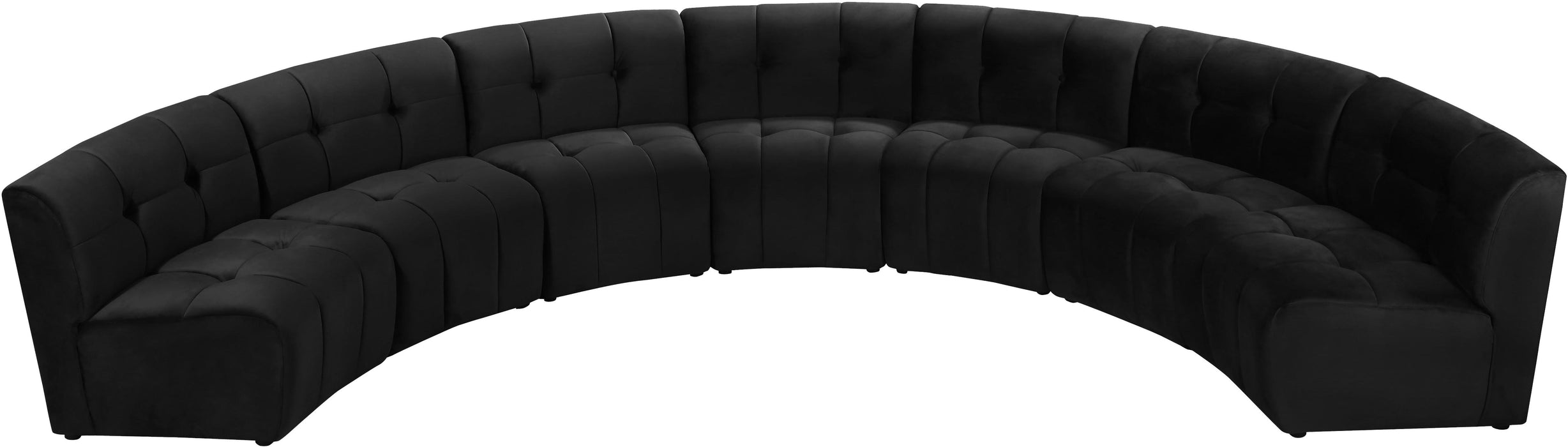 Limitless Black Velvet 7pc. Modular Sectional