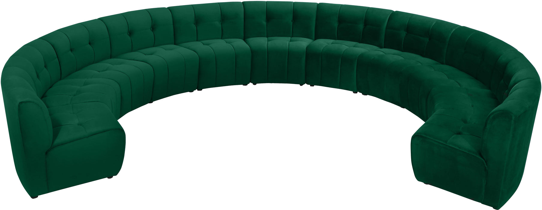 Limitless Green Velvet 11pc. Modular Sectional