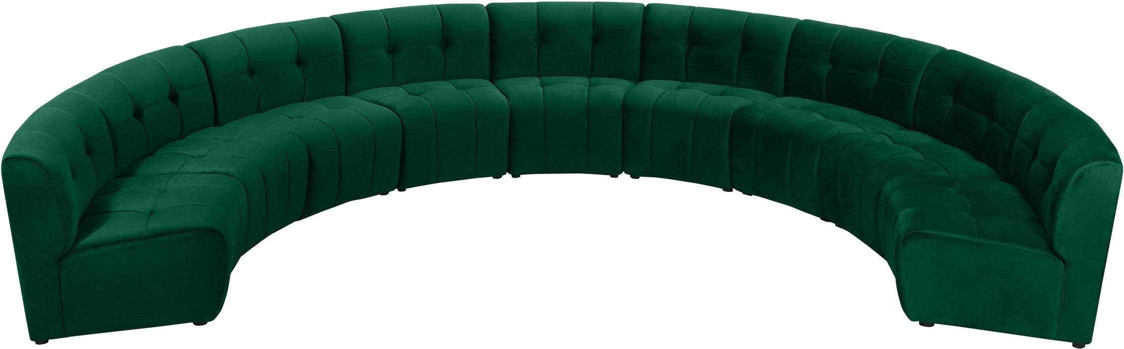 Limitless Green Velvet 9pc. Modular Sectional