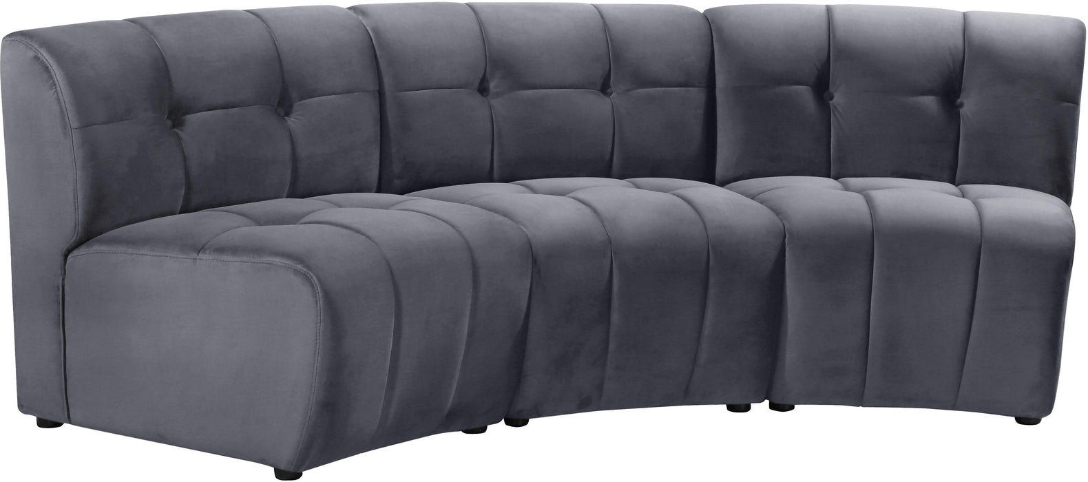 Limitless Grey Velvet 3pc. Modular Sectional