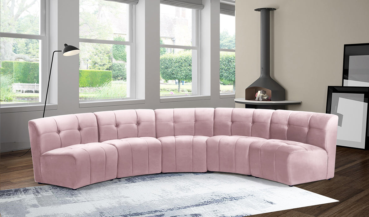 Limitless Pink Velvet 5pc. Modular Sectional