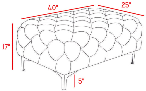 Mercer Black Velvet Ottoman - US Furniture & Mattress (Waterbury,CT)*