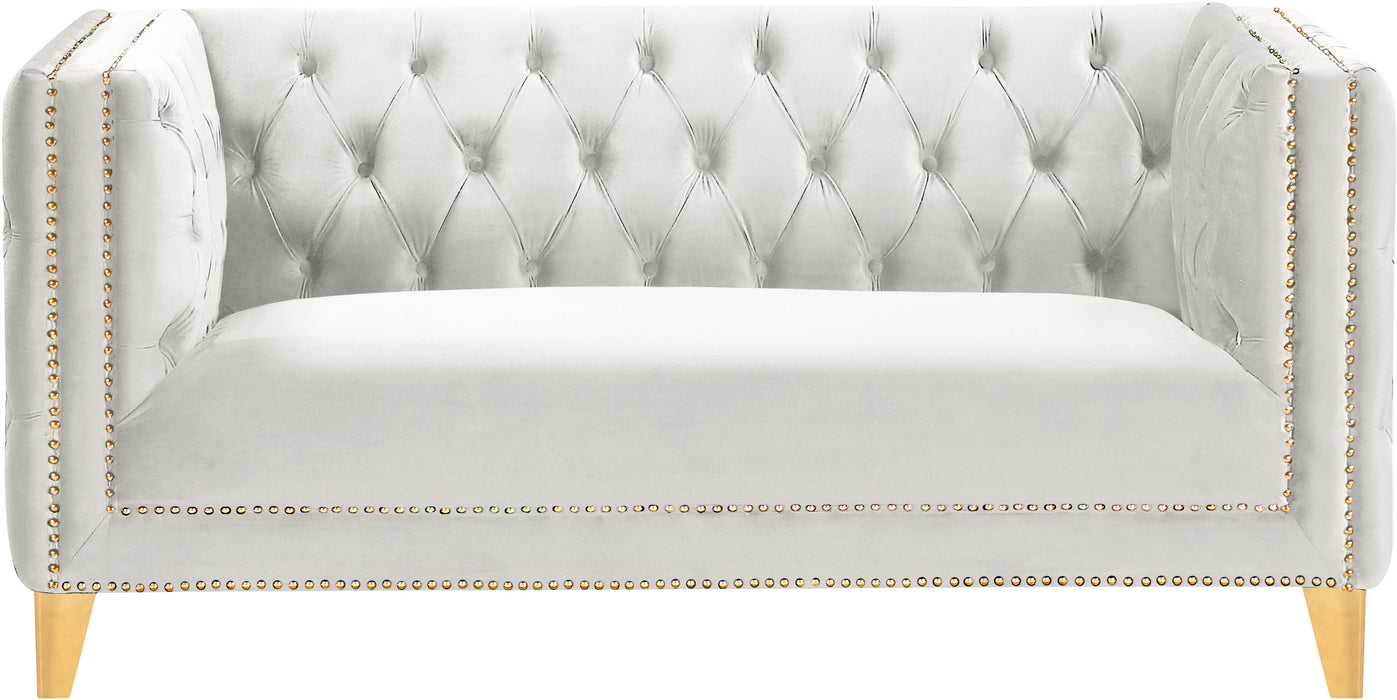 Michelle Cream Velvet Loveseat