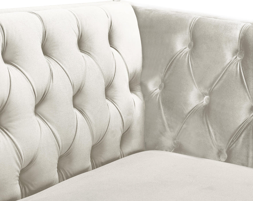 Michelle Cream Velvet Loveseat - US Furniture & Mattress (Waterbury,CT)*