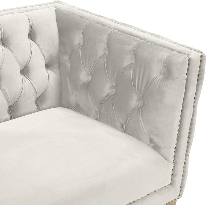 Michelle Cream Velvet Loveseat - US Furniture & Mattress (Waterbury,CT)*