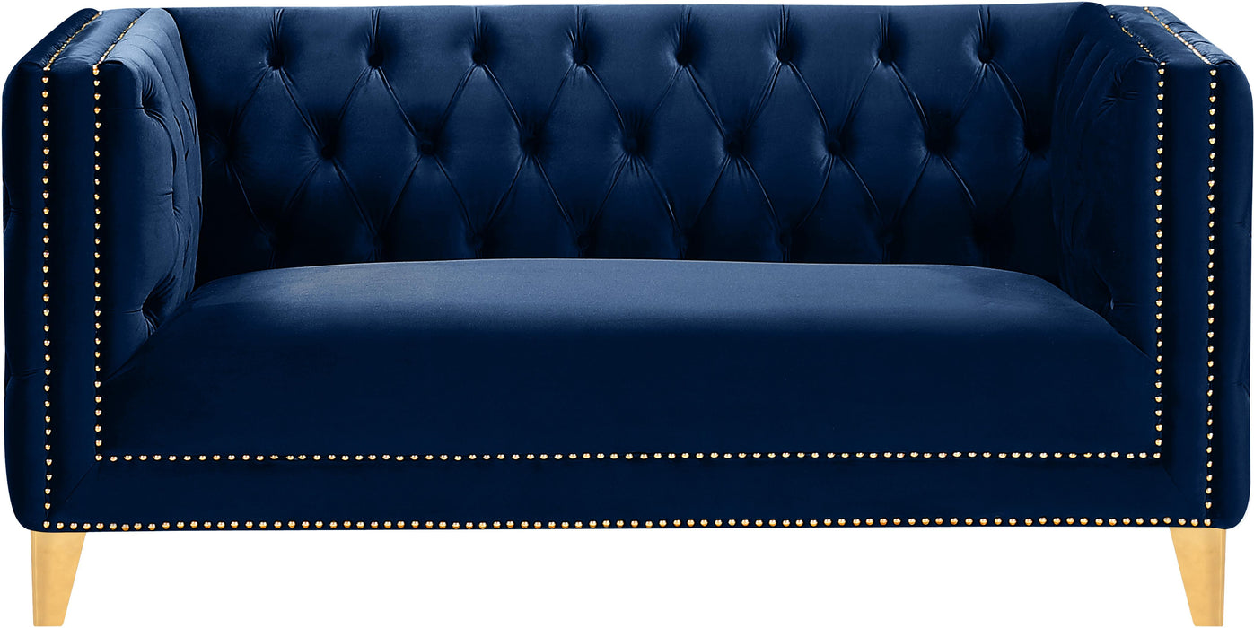 Michelle Navy Velvet Loveseat