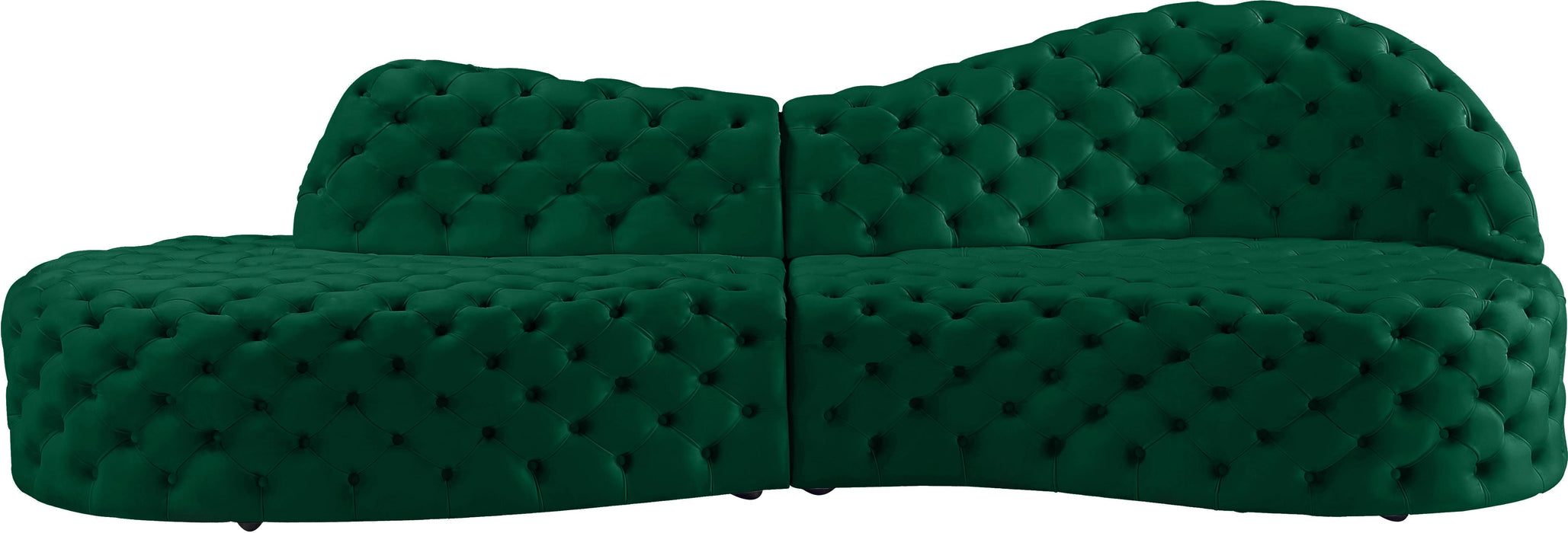 Royal Green Velvet 2pc. Sectional