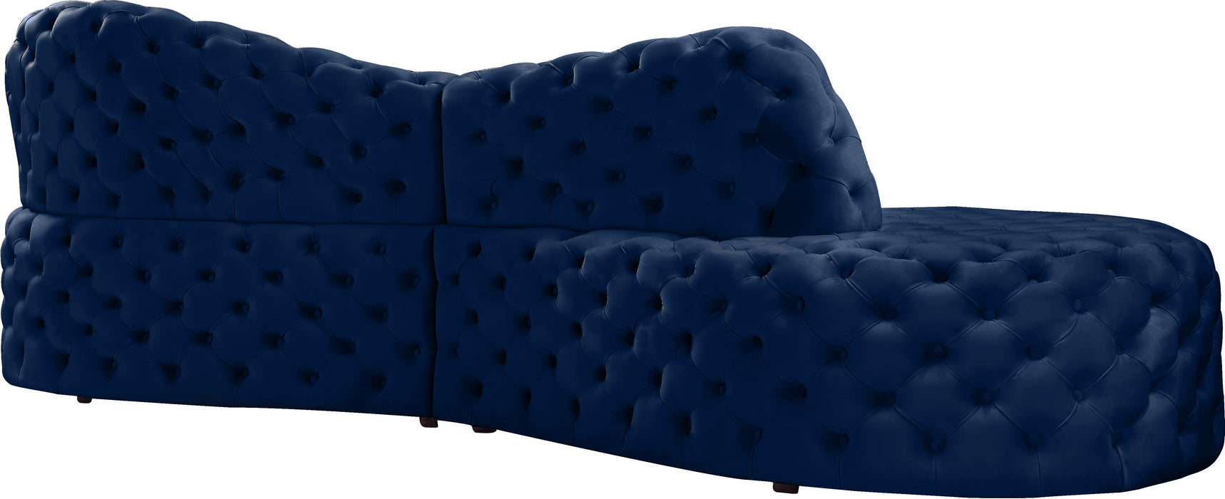 Royal Navy Velvet 2pc. Sectional