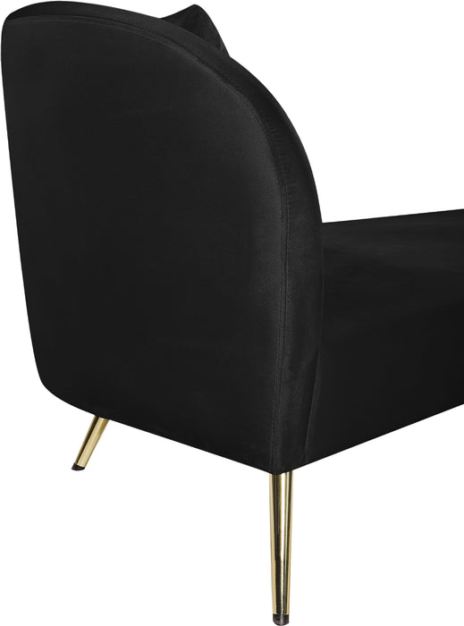 Nolan Black Velvet Chaise