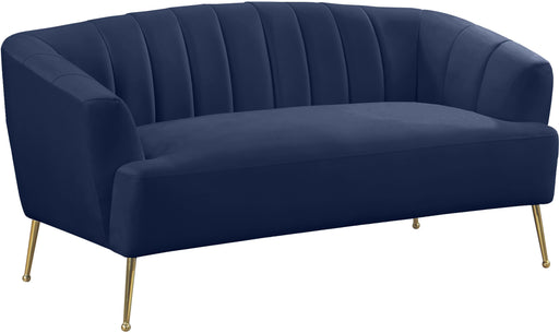 Tori Navy Velvet Loveseat image