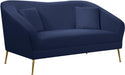 Hermosa Navy Velvet Loveseat image