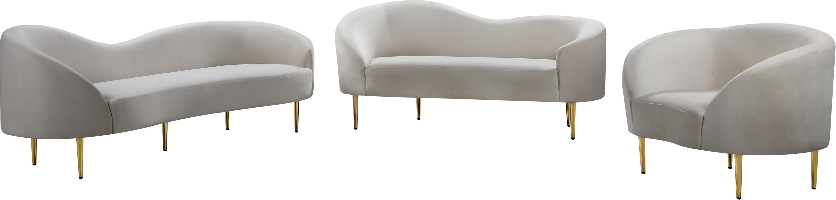 Ritz Cream Velvet Loveseat - US Furniture & Mattress (Waterbury,CT)*