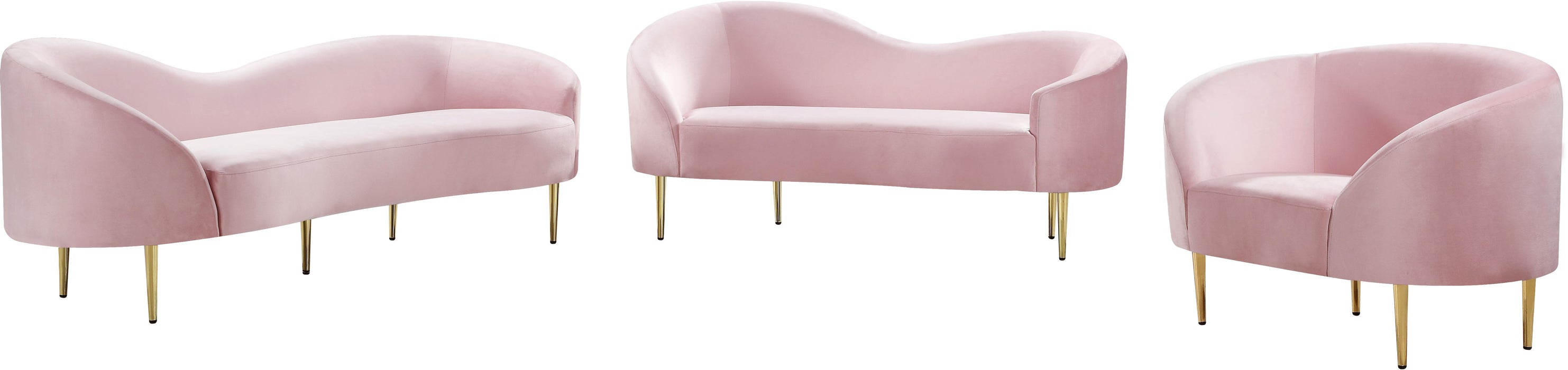 Ritz Pink Velvet Loveseat - US Furniture & Mattress (Waterbury,CT)*
