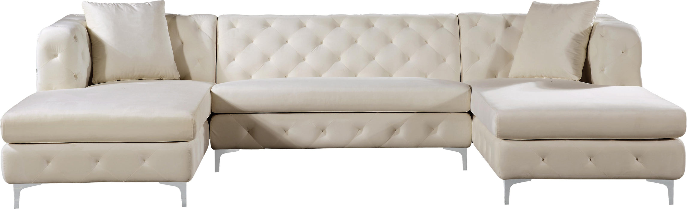 Gail Cream Velvet 3pc. Sectional