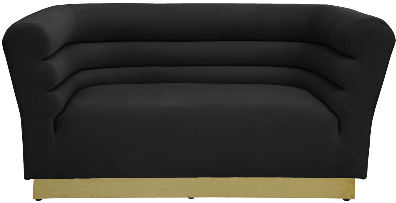 Bellini Black Velvet Loveseat