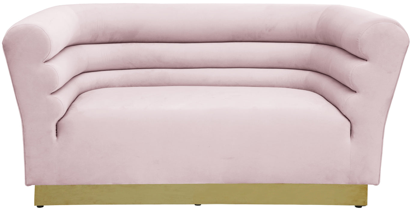 Bellini Pink Velvet Loveseat