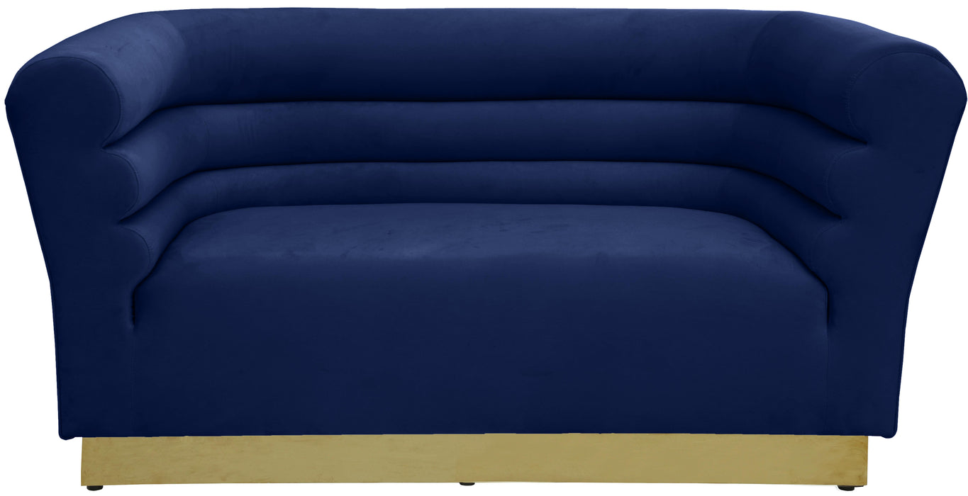 Bellini Navy Velvet Loveseat