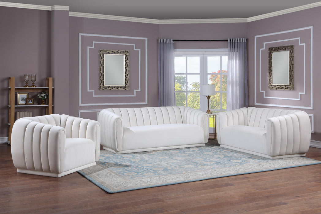 Dixie Cream Velvet Loveseat - US Furniture & Mattress (Waterbury,CT)*