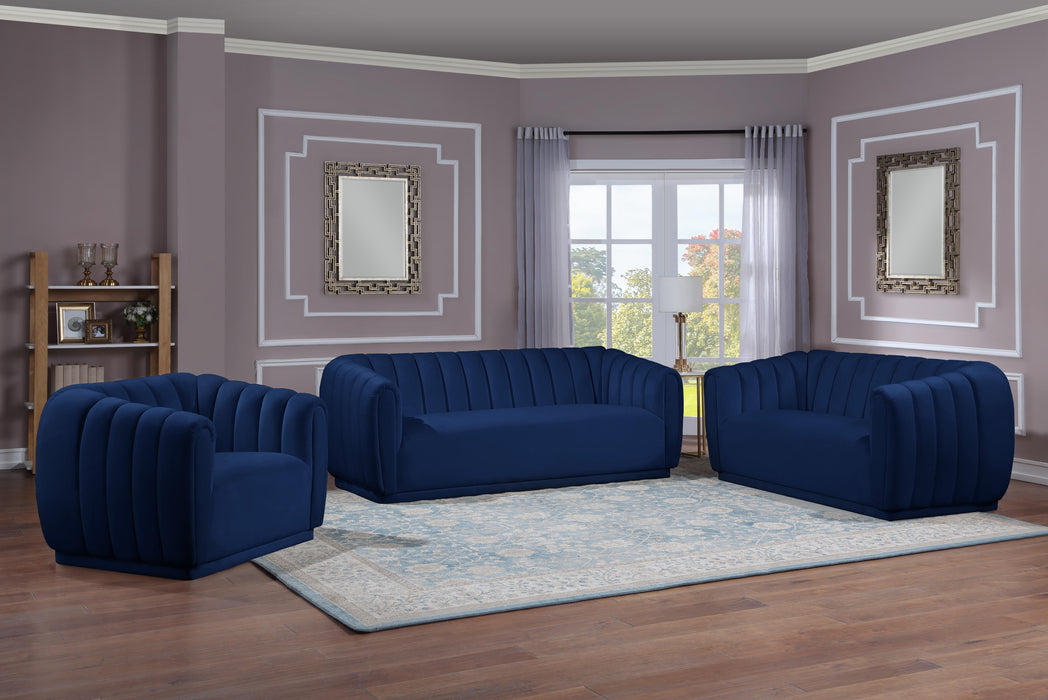 Dixie Navy Velvet Loveseat - US Furniture & Mattress (Waterbury,CT)*